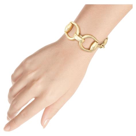 gucci 18 karat gold horsebit bracelet|vintage Gucci Horsebit bracelet.